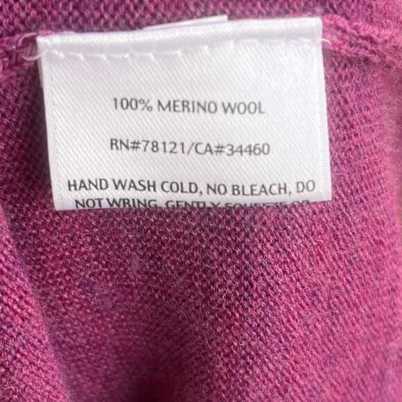 Eileen Fisher Women's Purple 100% Merino Wool V-Neck Sweater Size PL - Picture 7 of 8